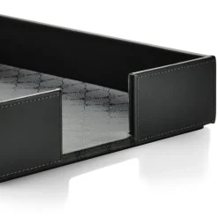 JOOP! Aufbewahrungskorb CORNFLOWER Kunstleder Textil 24,5 x 33 x 6 cm Anthrazit-Schwarz