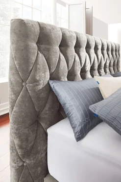 JOOP! Boxspringbett CUBIC CHESTERFIELD 180 x 200 cm grau