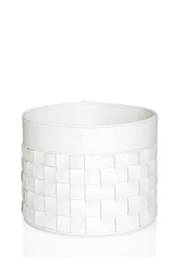 JOOP! Korb CORNFLOWER Kunstleder Ø 20,5 cm Höhe 16 cm Weiß