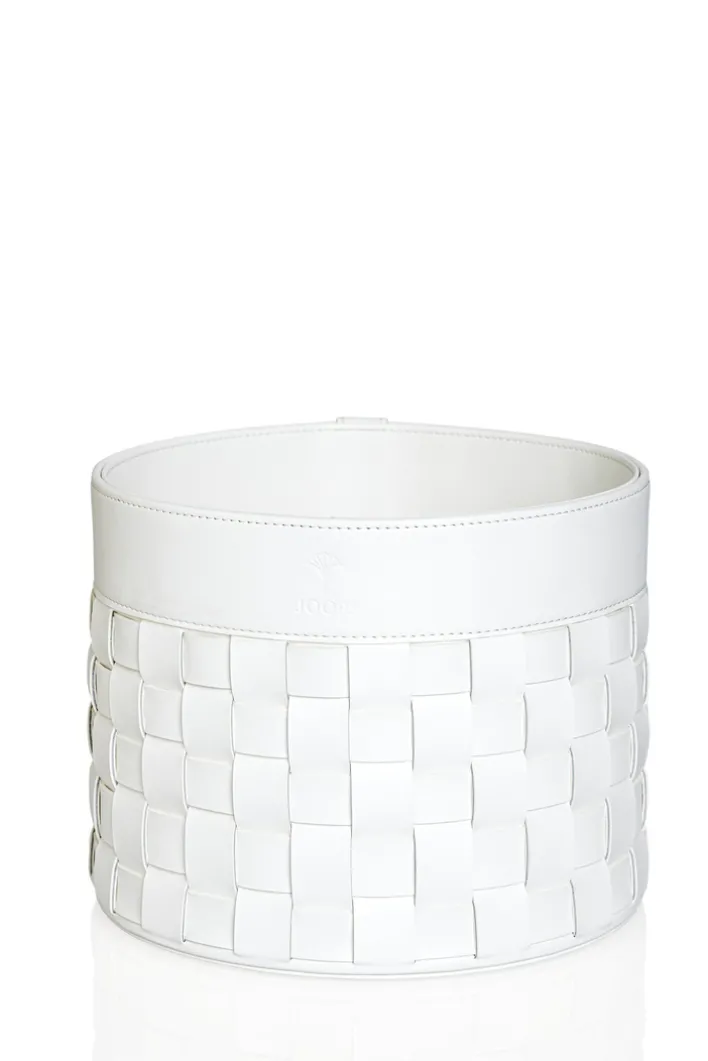 JOOP! Korb CORNFLOWER Kunstleder Ø 20,5 cm Höhe 16 cm Weiß