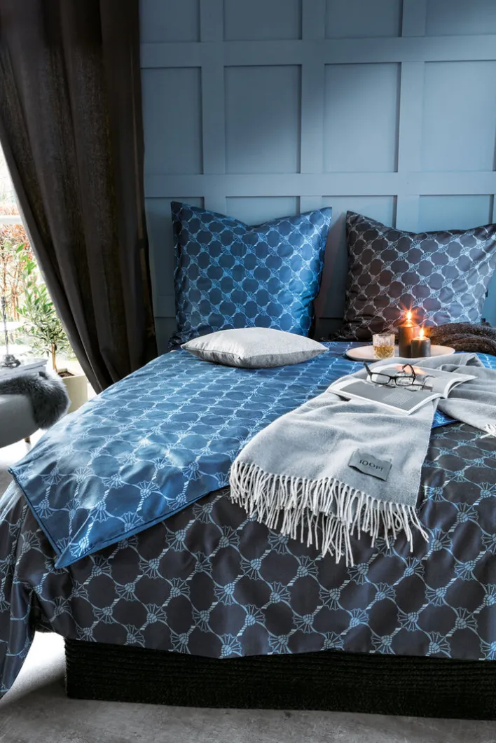 JOOP! Mako-Satin Bettwäsche CORNFLOWER GRADIANT 135 x 200 cm anthrazit