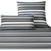 JOOP! Satin-Bettwäsche LIMITED CROSS STRIPES 135 x 200 cm graphit