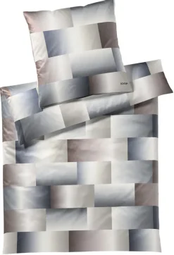 JOOP! Satin-Bettwäsche RANGE 155 x 220 cm braun/grau