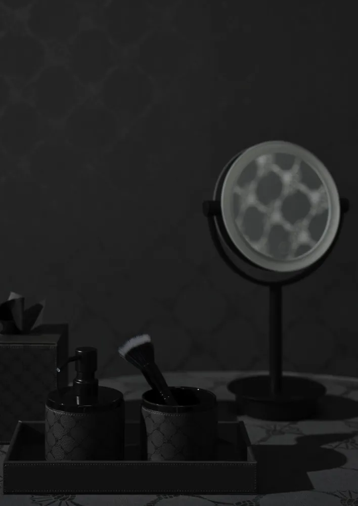 JOOP! Tablett CORNFLOWER Kunstleder 16,5 x 29 x 4 cm Anthrazit-Schwarz