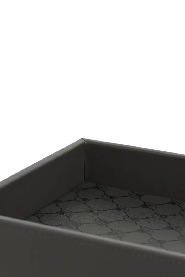 JOOP! Tablett CORNFLOWER Kunstleder 16,5 x 29 x 4 cm Anthrazit-Schwarz