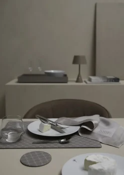 JOOP! Tisch- und Platzset CORNFLOWER Kunstleder 30 x 40 x 0,3 cm Grau-Weiß