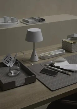 JOOP! Tischschoner Schreibunterlage CORNFLOWER Kunstleder 40 x 60 x 0,9 cm grau-weiß