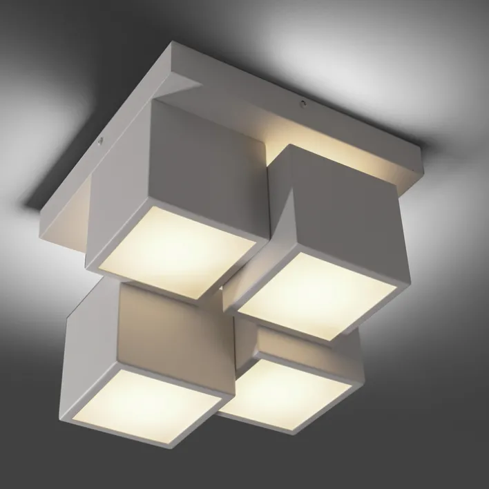 JUST LIGHT LED Deckenlampe TETRIS 30 x 30 cm weiß