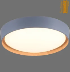 JUST LIGHT LED Deckenlampe EMILIA 40 cm grau /Holzdekor