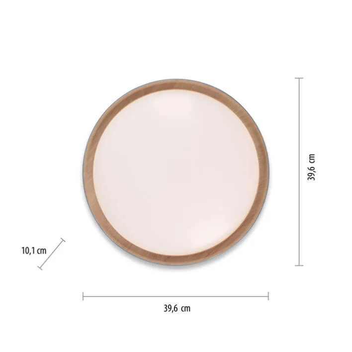 JUST LIGHT LED Deckenlampe EMILIA 40 cm grau /Holzdekor