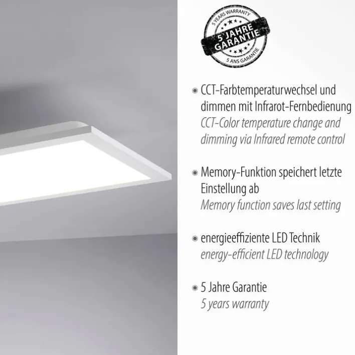 JUST LIGHT LED Deckenlampe FLAT 25 x 100 cm weiß
