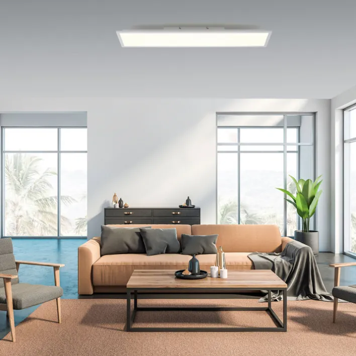 JUST LIGHT LED Deckenlampe FLAT 25 x 100 cm weiß