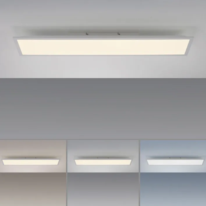 JUST LIGHT LED Deckenlampe FLAT 25 x 100 cm weiß