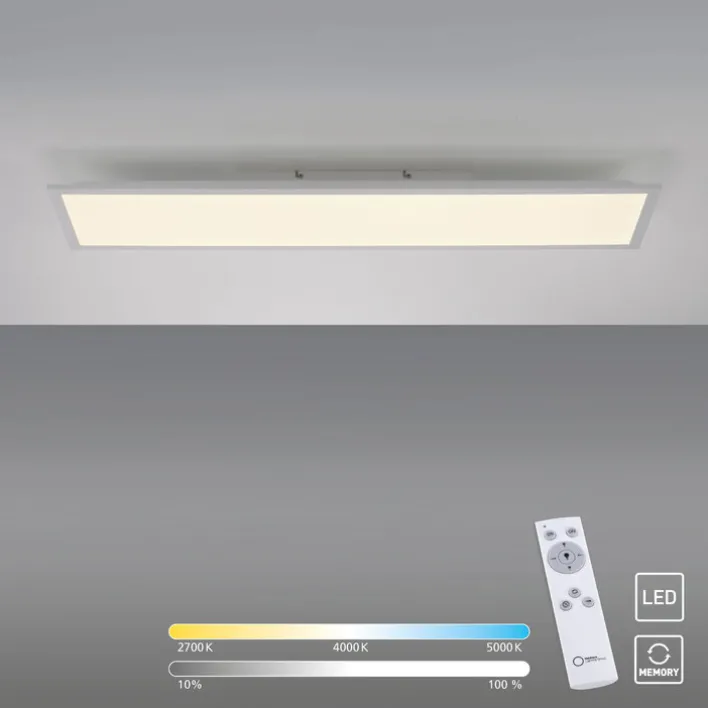 JUST LIGHT LED Deckenlampe FLAT 25 x 100 cm weiß