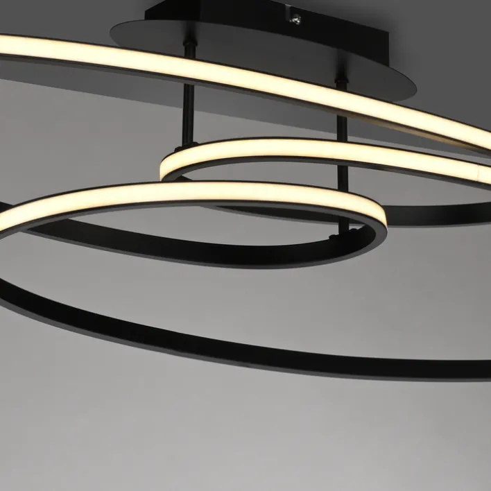 JUST LIGHT LED Deckenlampe LUMACA 81 x 30,5 cm schwarz