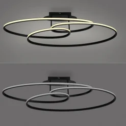 JUST LIGHT LED Deckenlampe LUMACA 81 x 30,5 cm schwarz