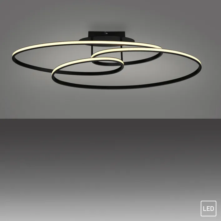 JUST LIGHT LED Deckenlampe LUMACA 81 x 30,5 cm schwarz