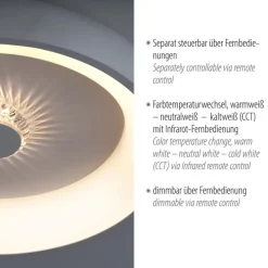 JUST LIGHT LED Deckenlampe VERTIGO 46 cm weiß