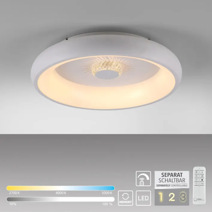 JUST LIGHT LED Deckenlampe VERTIGO 46 cm weiß