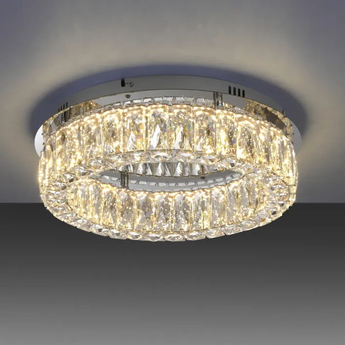 JUST LIGHT LED Deckenlampe KULUNKA 44 cm chromfarbig /Kristall