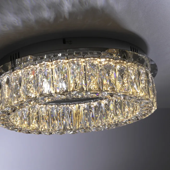 JUST LIGHT LED Deckenlampe KULUNKA 44 cm chromfarbig /Kristall