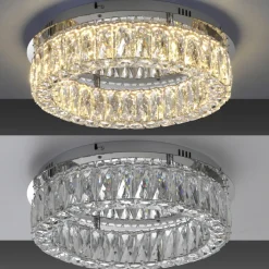 JUST LIGHT LED Deckenlampe KULUNKA 44 cm chromfarbig /Kristall