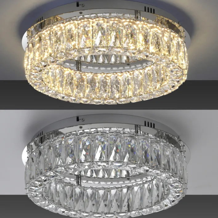 JUST LIGHT LED Deckenlampe KULUNKA 44 cm chromfarbig /Kristall