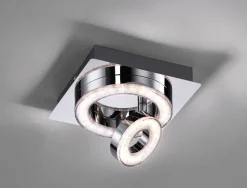 JUST LIGHT LED Deckenlampe TIM 17 x 17 cm chromfarbig