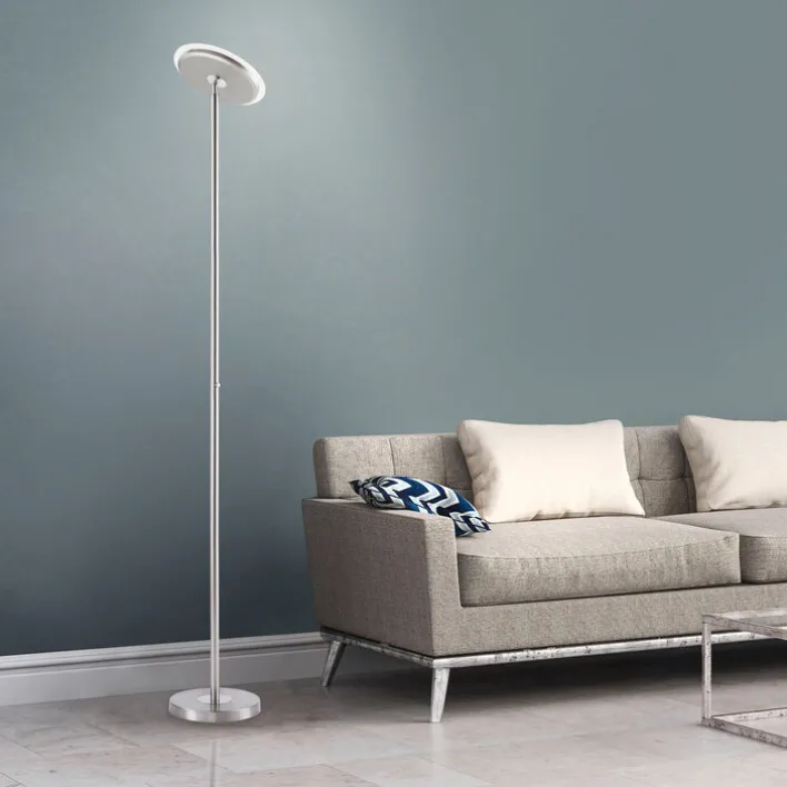 JUST LIGHT LED Stehlampe HANS 181 cm stahlfarbig