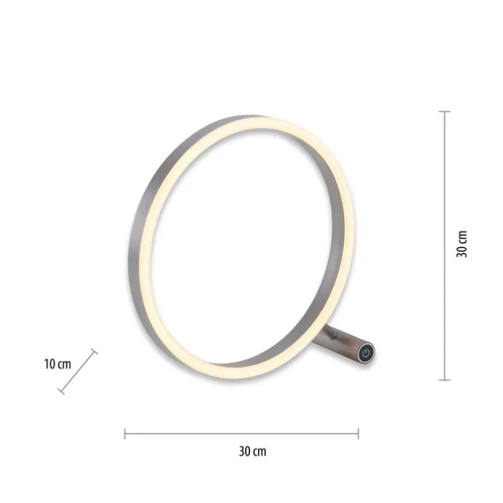 JUST LIGHT LED Tischlampe RITUS 28 cm alufarbig