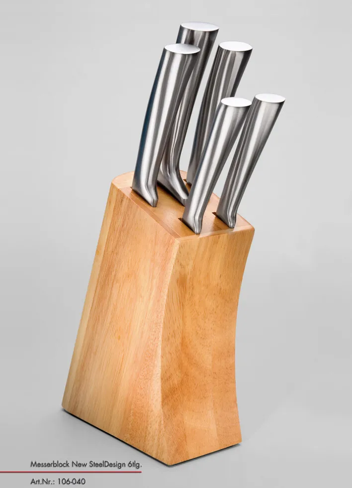 JUSTINUS Messerblock NEW STEEL 6-teilig Edelstahl