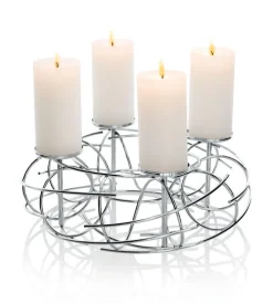 JUSTINUS Weihnachten Adventskranz LIFE STYLE 35 cm chromfarbig