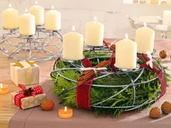 JUSTINUS Weihnachten Adventskranz LIFE STYLE 35 cm chromfarbig