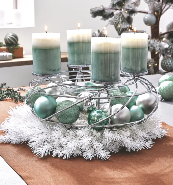 JUSTINUS Weihnachten Adventskranz LIFE STYLE 35 cm chromfarbig