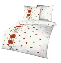 kaeppel Seersucker-Bettwäsche RED POPPY 135 x 200 cm rot