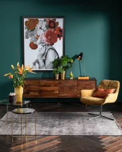 KARE DESIGN Beistelltisch rund ICE 40 cm Stahl/Glas goldfarbig