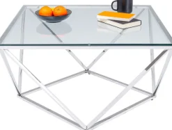 KARE DESIGN Couchtisch CRISTALLO 45 x 80 cm Edelstahl/Glas weiß