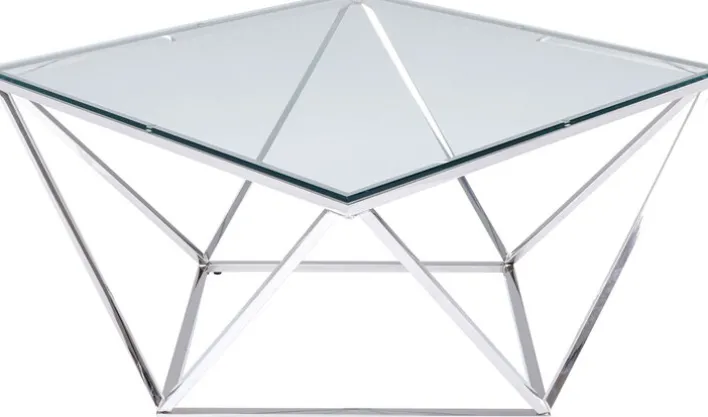 KARE DESIGN Couchtisch CRISTALLO 45 x 80 cm Edelstahl/Glas weiß