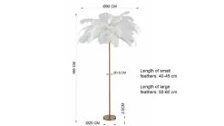 KARE DESIGN Deko-Stehleuchte FEATHER PALM weiß/goldfarbig