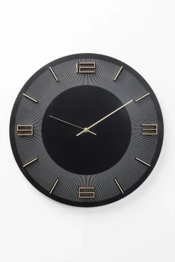 KARE DESIGN Wanduhr LEONARDO Ø 49 cm schwarz/goldfarbig