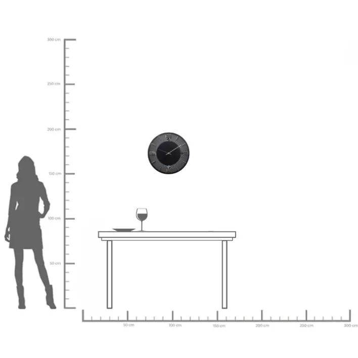 KARE DESIGN Wanduhr LEONARDO Ø 49 cm schwarz/goldfarbig