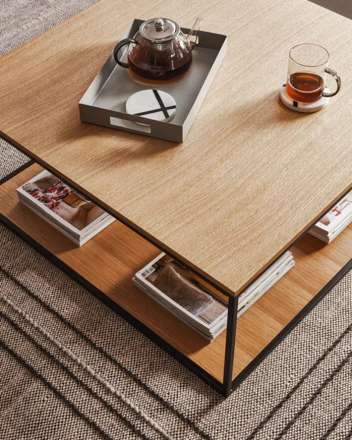 Kave Home Couchtisch YOANA 80 x 80 cm Eiche braun