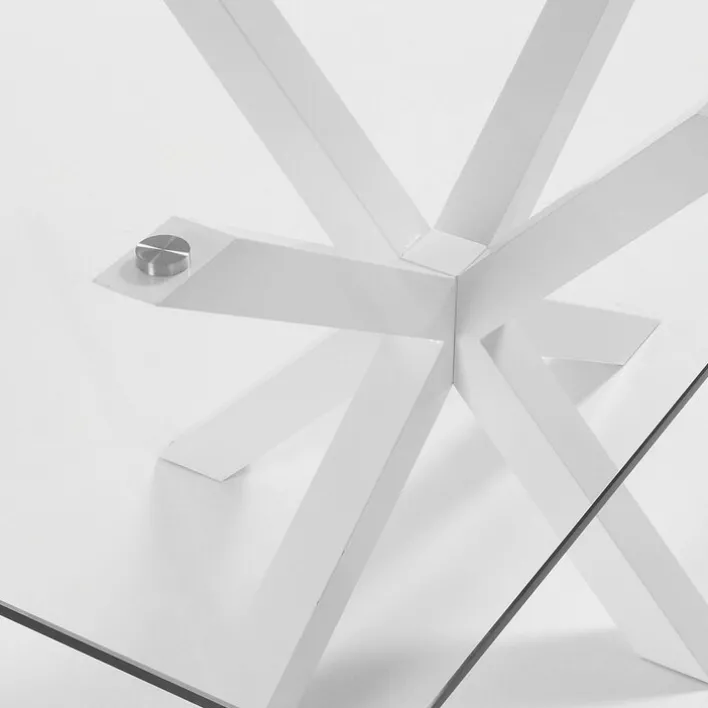Kave Home Esstisch ARGO 160 x 90 cm weiß /Klarglas