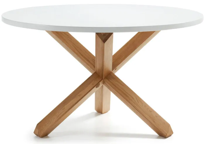 Kave Home Esstisch rund LOTUS 120 cm Buche NB /weiß NB