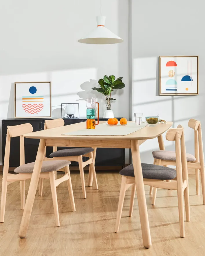 Kave Home Esszimmerstuhl NAYME braun/ grau