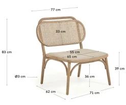 Kave Home Loungesessel DORIANE Eiche