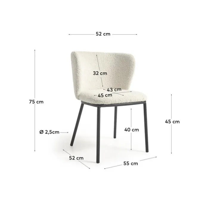 Kave Home Polsterstuhl CISELIA 2er Set weiß