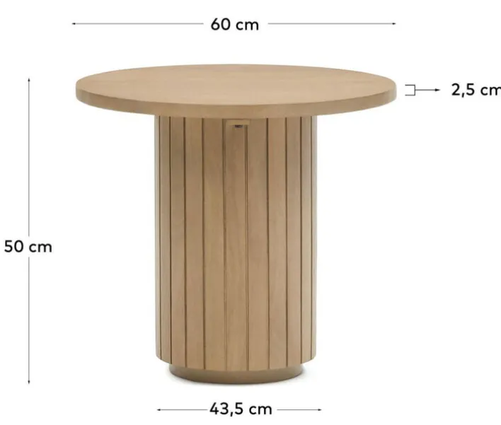 Kaver Home Beistelltisch LICIA 60 x 60 cm Mango braun