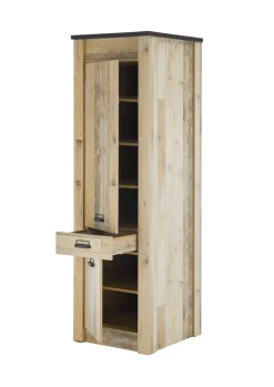 Küche Stauraumschrank SHERWOOD ca. 62 x 201 x 64 cm Old Style hell Dekor