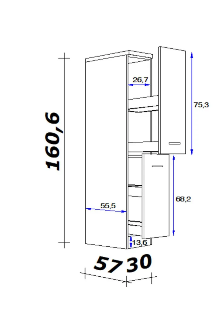 Küchen Apothekerschrank NANO Buche